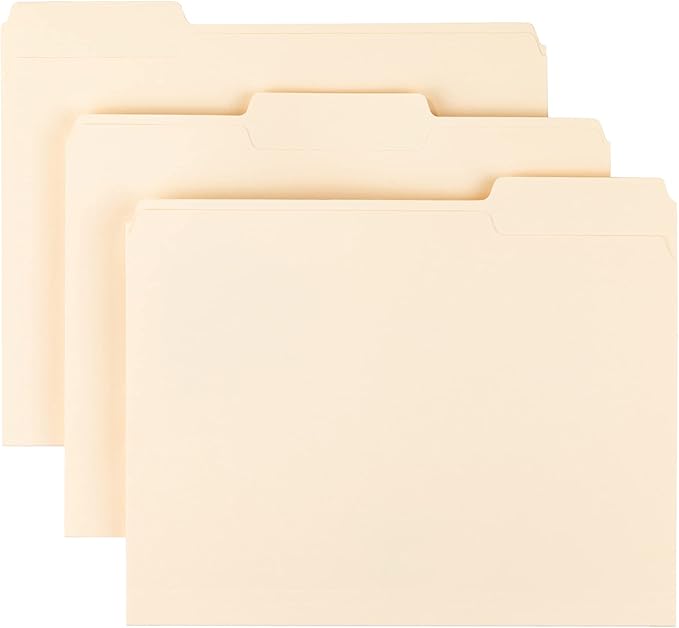Smead Manila File Folder, 1/3-Cut Tab, Letter Size, Manila, 200 per Box