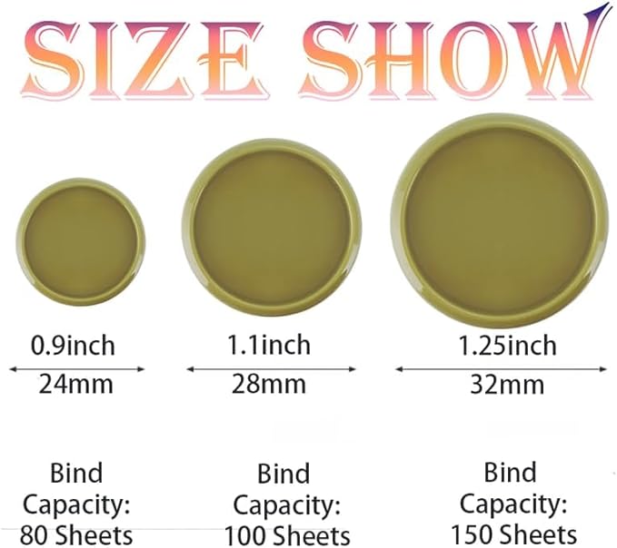 100PCS Discbound Notebook Accessories Expansion Planner Discs Binder Rings Loose-Leaf Plastic Book Binding Disc(Green,1.25"(32 mm)