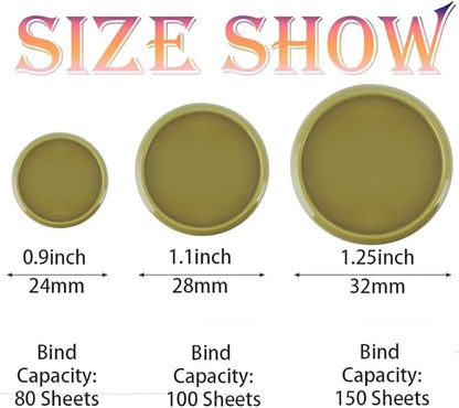 100PCS Discbound Notebook Accessories Expansion Planner Discs Binder Rings Loose-Leaf Plastic Book Binding Disc(Green,1.25"(32 mm)