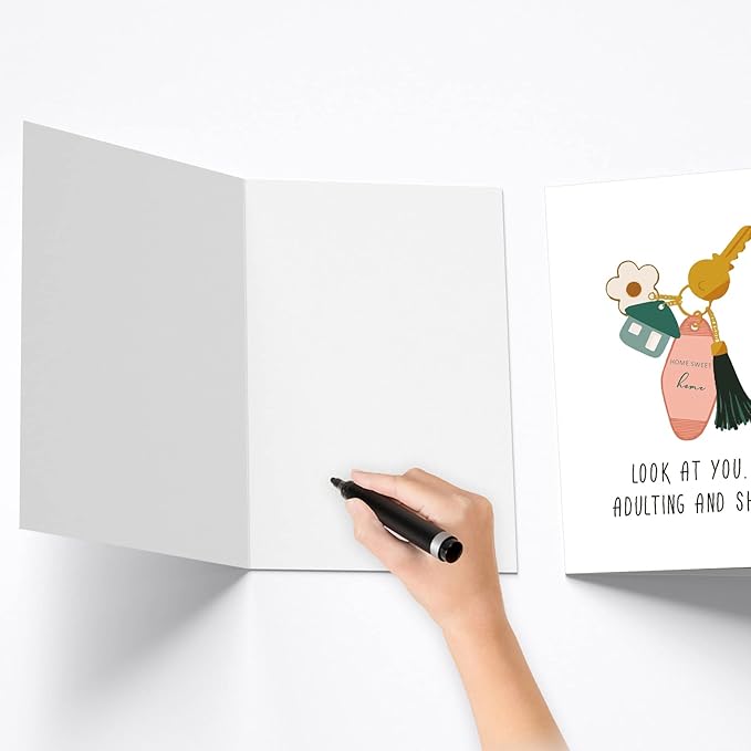 Spercy Funny Housewarming Card for Friends - Happy New Home, Rude Moving, New House Congratulation