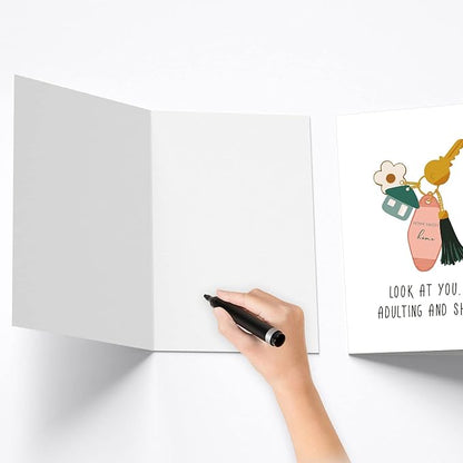 Spercy Funny Housewarming Card for Friends - Happy New Home, Rude Moving, New House Congratulation