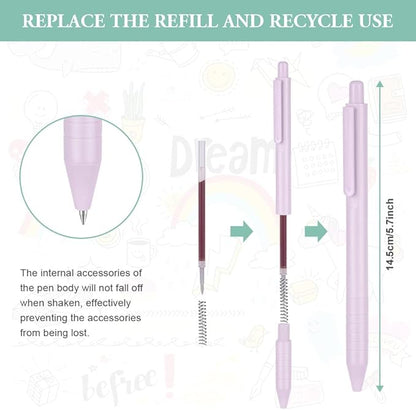 AUAUY Writing Instrument, 5PCS Retractable Gel Pens, Medium Point Quick Dry Gel Ink Pen, Macaron Colored Ink for Writing, Journaling, Note Taking, School, Office, Home