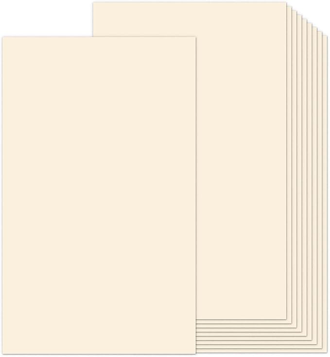 8.5x14 Cream Cardstock, 65lb Legal Thick Card Stock Paper 100 Sheets, Goefun Heavyweight Cardstock Printer Paper for Arts and Crafts, Posters, Brochures, Menus, Cards, Covers