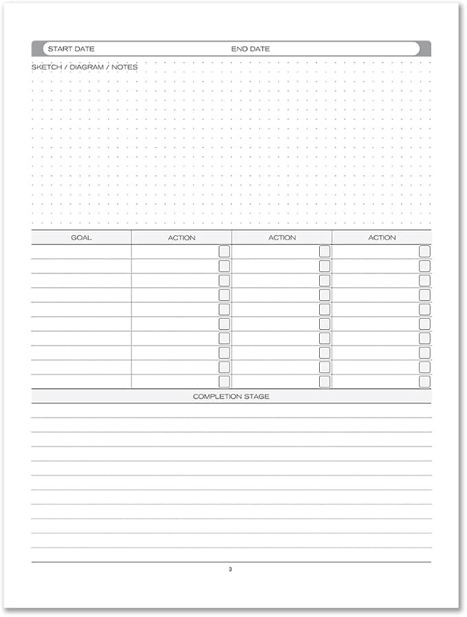BookFactory Project Diary/Project Management Logbook - Hardbound, 100 Pages, 8.5" x 11" (JOU-100-7CS-VM(Projects))