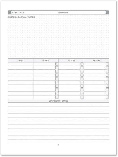 BookFactory Project Diary/Project Management Logbook - Hardbound, 100 Pages, 8.5" x 11" (JOU-100-7CS-VM(Projects))