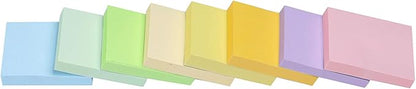 Vanpad Sticky Notes 1.5x2 Inches,48 Pads, Light Colors Self-Stick Pads,75 Sheets/Pad