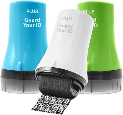 Wide Advanced Security Roller, Defend Your Identity with Guard Your ID Theft Prevention and Protection Stamp, Easy to use Mess Free, ASOTV (Wide 3-Pack, Mixed Color: Turquoise, Green, White)