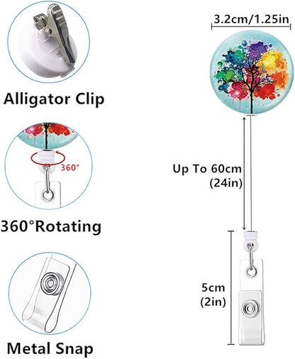 Badge Reels,Nurse Badge Holder,Retractable Badge Reel with Clip ID Card Holders for Office Worker Doctor Nurse