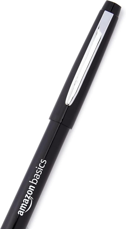 Amazon Basics Felt Tip Markers, Black, 24-Pack