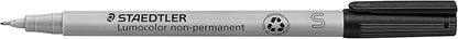 STAEDTLER Lumograph Non-Permanent Wet Erase Marker Pen, Extra Fine Tip, Low Odor Colored Markers, Black, 311-9