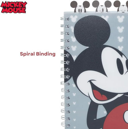 Innovative Designs Disney Mickey Mouse Journal Notebook, Spiral Bound, 96 Lined Pages, 8 x 7 inches, Grey