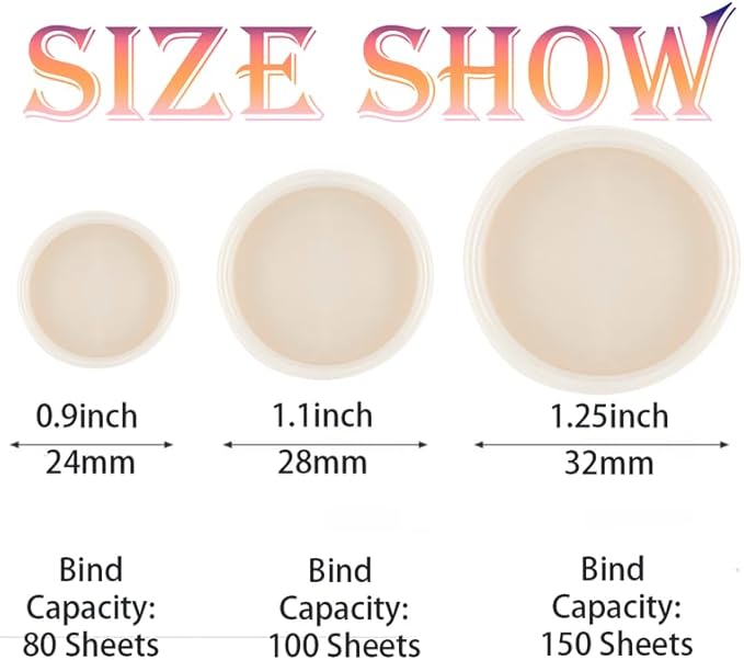 100PCS Discbound Notebook Accessories Expansion Planner Discs Binder Rings Loose-Leaf Plastic Book Binding Disc(White,0.9"/24 mm)