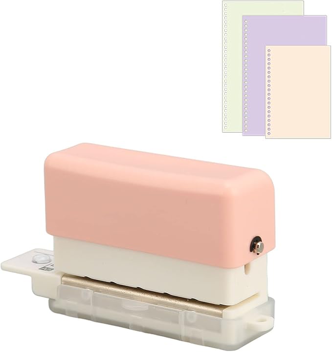 6 Hole Paper Puncher, Loose Binders & Binding Systems Binding Machines Leaf Paper Puncher for A4 A5 B5 Notebook Scrapbook, 2 Sheets Capacity, Hole Diameter: 5.5mm ()