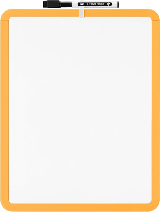 Mr. Pen- Dry Erase Board, 14” x 11” with a Black Dry Erase Marker, Orange Frame, Small White Board, White Board for Kids, White Board for Students, Small Dry Erase Board, Mini White Board