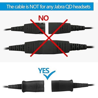 VT QD to USB Adapter Cable Compatible with Any Plantronic-Poly QD Headset with a Quick Disconnect with Volume Control and Mute Microphone/Speaker (PLT-QD-USB(02))