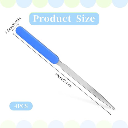 4 Pieces Letter Opener Lightweight Mail Slitters Letter Knives Stainless Steel Knife Tool Hand Convenient Colorful Envelope Opener Ergonomic Grip Staple Removal Tool for Office Home Supplies