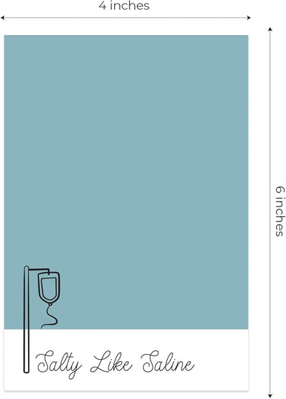 Nursing Sticky Note Pads / 4" x 6" Repositionable Snarky Medical Sticky Notes / 5 Humorous Designs / 50 Sheets Per Pad Set of 5 / Made in USA