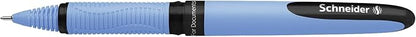 Schneider One Hybrid N Rollerball Pen, 0.5 mm Hybrid Needle Tip, Light Blue Barrel, Black Ink, Box of 10 Pens (183501)