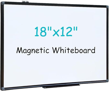XIWODE Magnetic Dry Erase Board, Wall Mounted whiteboard, 12x18 inch, Black Aluminum Alloy Frame, Simple and Generous, Smooth Writing Surface, Easy to Wipe.
