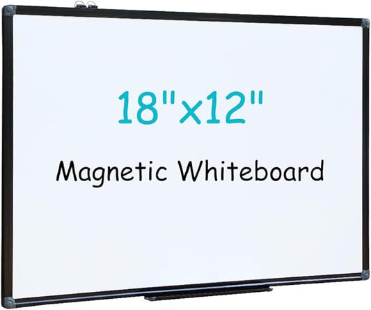 XIWODE Magnetic Dry Erase Board, Wall Mounted whiteboard, 12x18 inch, Black Aluminum Alloy Frame, Simple and Generous, Smooth Writing Surface, Easy to Wipe.
