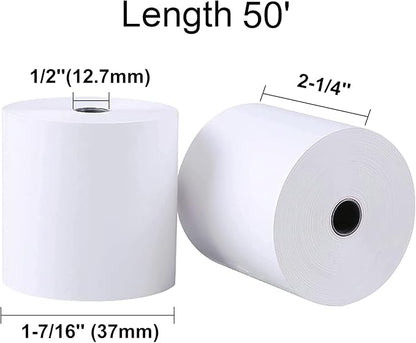 LabelMore 2 1/4" X 50' Thermal Receipt Paper, Credit Card Paper Rolls Thermal, Cash Register Roll, Premium Pos Thermal Printer Paper (400 Rolls)