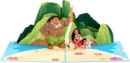 Lovepop Happy Birthday Pop-Up Card for Her and Him - Disney's Moana 3D Greeting Cards for Boys, Girls, Men, Women - 5" x 7" Card - Blank Note Card & Envelope Included