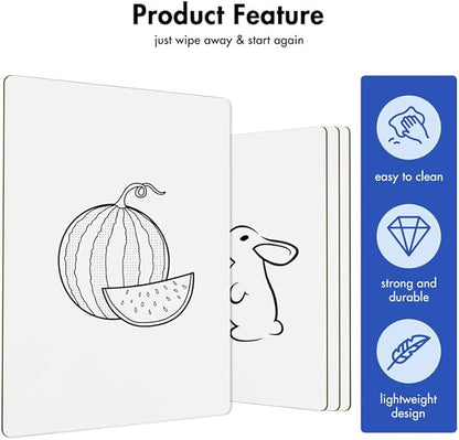 Dry Erase Boards for Classroom | 9x12 Inches, Double-Sided, Student Dry Erase Board for School and Home Learning | Personal Small White Board for Lap, Desk, Office, Kitchen | Pack of 25