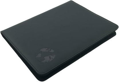 Phone Charging Business & Travel Portfolio w/Built-in Power Bank- Zipper Closure & Refillable Pad- Professional Organizer Padfolio That Charges Phones/Tablets on The Go (Black)