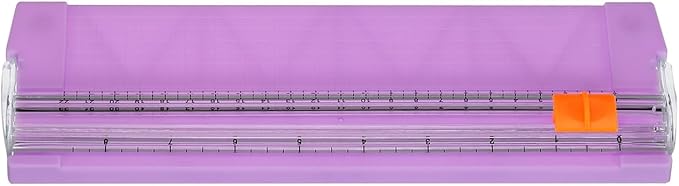PATIKIL Paper Trimmer, Plastic Portable A5 Paper Cutter Slicer Tool with Side Ruler for Scrapbooking Craft Paper Photo Cardstock Label, Purple