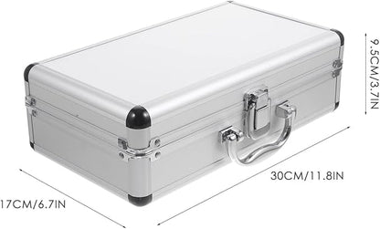 ERINGOGO Aluminum Attache Case - 12inch Lock Metal Briefcase with Ripple Foam, Hard Aluminum Carrying Case for Men, Universal Portable Tool Case for Laptop/Luggage/Instrument White