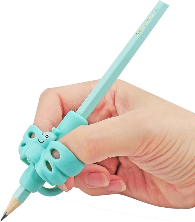 JuneLsy Butterfly Three-Finger Pencil Grips Kids Handwriting Pencil Gripper Pencil Holder Posture Correction Training Writing AIDS for preschooler Kids Toddler 3-7Year (8PCS)