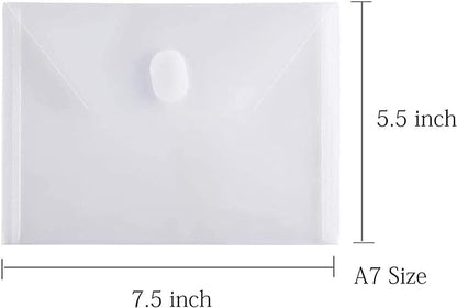 5x7 Small Plastic Envelopes Hook Loop Closure Receipt Storage Holder 120 Pack (clear-120 pack)
