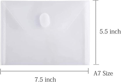 5x7 Small Plastic Envelopes Receipt Check Storage File Holder Case 20 Pack Hook & Loop Closure