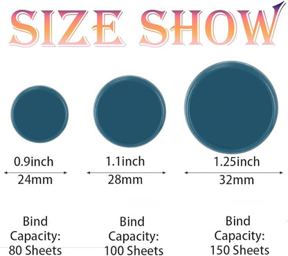 100PCS Discbound Notebook Accessories Expansion Planner Discs Binder Rings Loose-Leaf Plastic Book Binding Disc(Navy,1.1"/28 mm)
