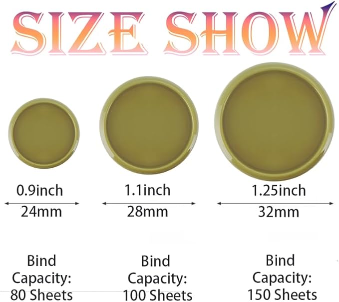 100PCS Discbound Notebook Accessories Expansion Planner Discs Binder Rings Loose-Leaf Plastic Book Binding Disc(Green,0.9"/24 mm)