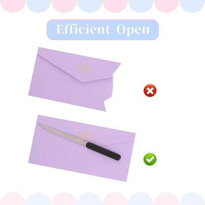 4Pcs Letter Opener Stainless Steel Envelope Openers Lightweight Hand Mail Slitters Metal Letter Knives Humanized Grip Handle Paper Cutting Knives for Office School Home Supplies