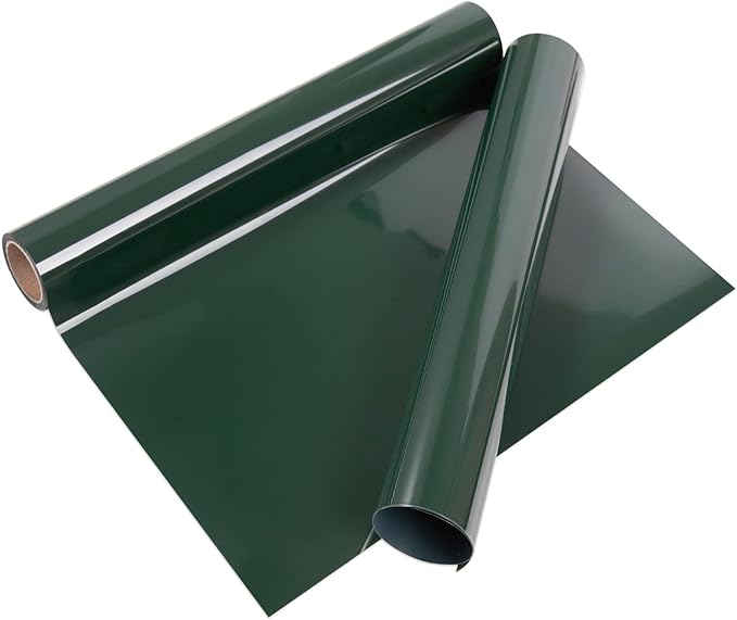 VINYL FROG Heat Transfer Vinyl Roll HTV Vinyl - 12"x5ft Dark Green Iron on Vinyl for T-Shirts, Heat Press Vinyl for DIY Craft Designs (Dark Green)
