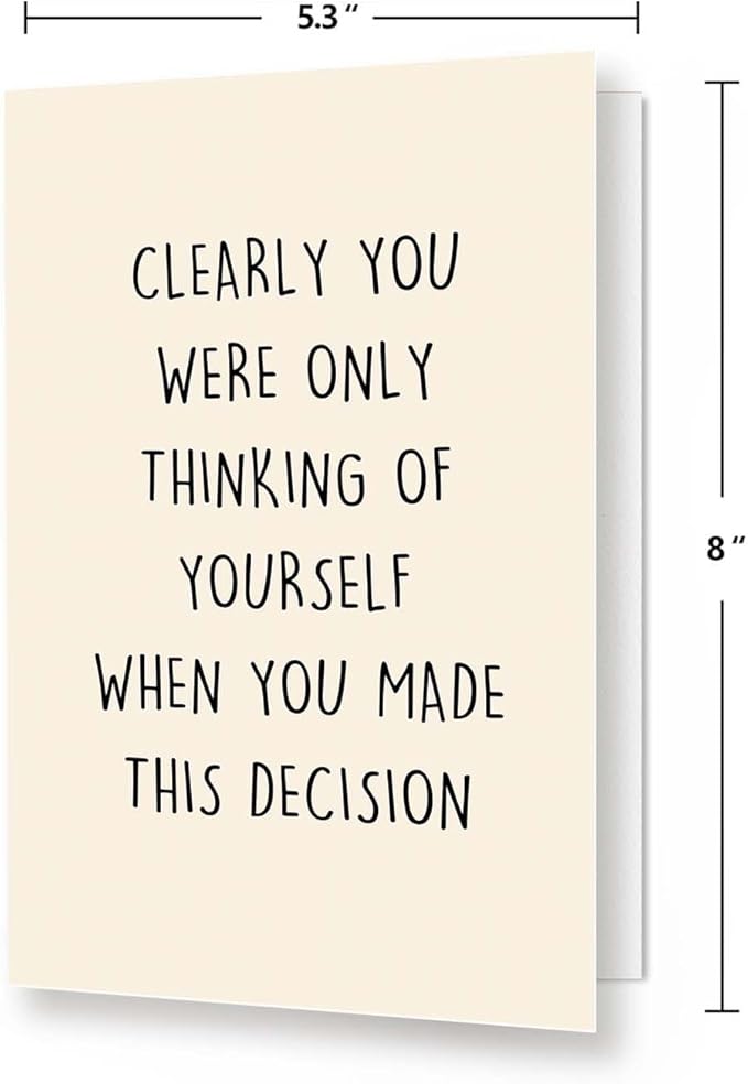 Funny Going Away Card for Coworker Boss, New Job Card for Him Her, Happy Farewell Leaving Card for Men Women, Gift Idea for Colleague,When You Made This Decision