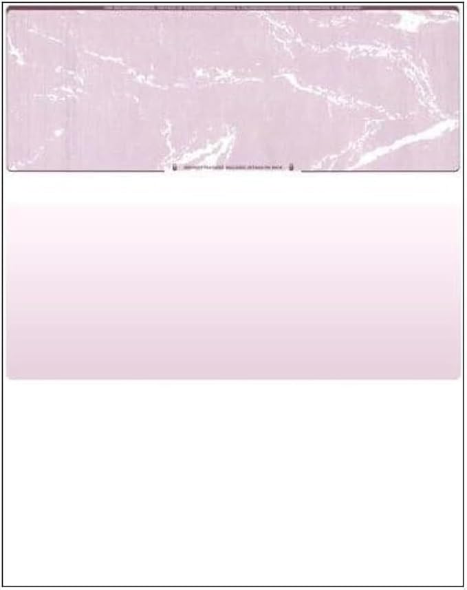 Compuchecks Check on Top Blank Check Paper - 100 Pack, Quick-Books & Laser Printer Compatible - Security Business Checks with Voucher - 8.5" x 11" Burgundy Marble