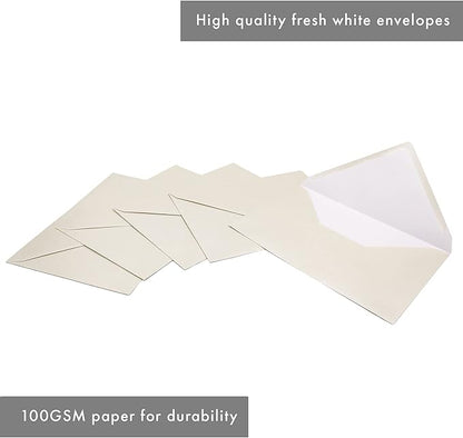 Pukka Pad, Carpe Diem Gummed Envelopes for Greeting Cards and Invitations - Pack of 25 Fresh White Envelopes - A7, 5.25 x 7.25 in