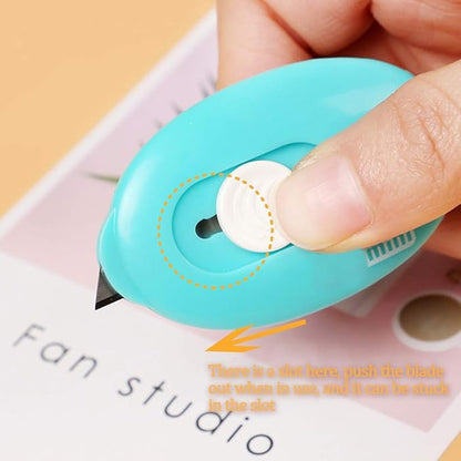 10PCS Mini Retractable Utility Knife, LZYMSZ Paper Cutter, Box Cutter for Letter Opener, Pocket Knife for Office, School Supplies, Random Color