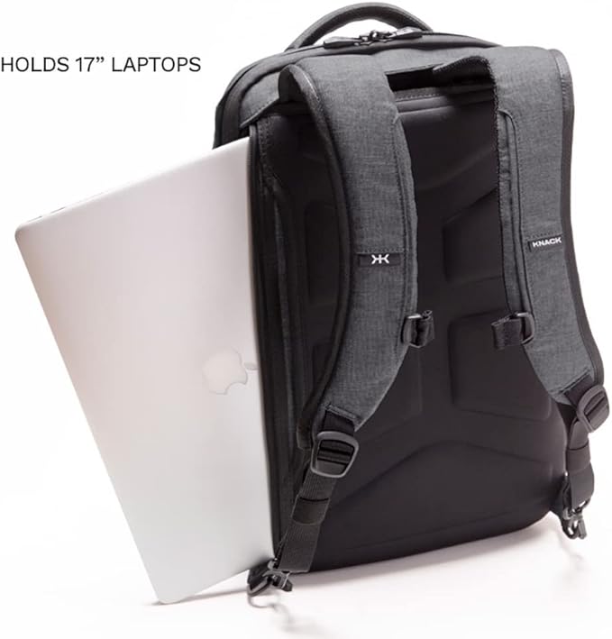 Knack Series 1 Laptop Backpack Fits up to 17 Inch - Knack Bags Carry-On Backpack, TSA Approved, Expandable Travel Backpacks With 4 Day Outfit Capacity (Savile Gray, Large)