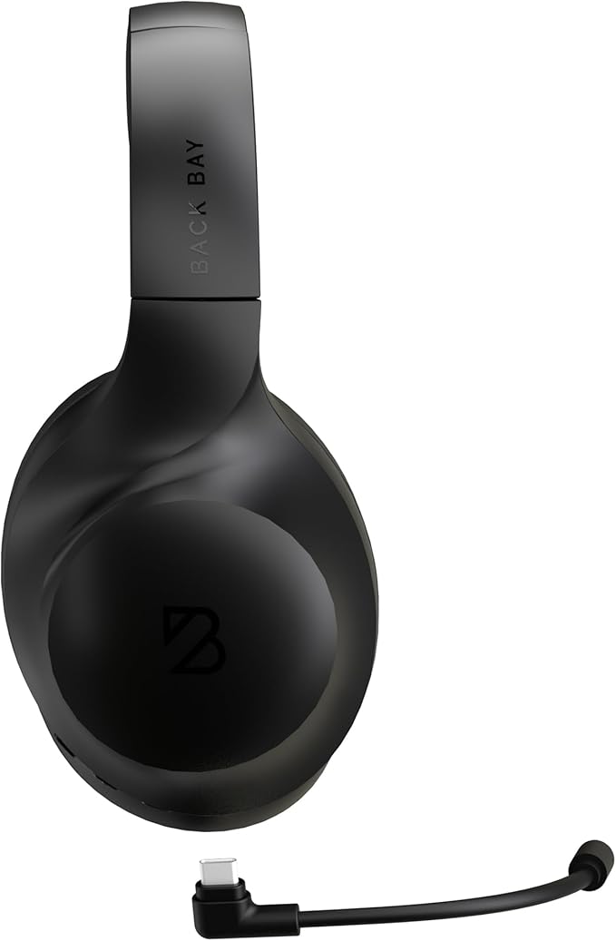 Back Bay Audio ClearCall 70 - Bluetooth Headphones with Microphone + Removable Boom Mic - Work Head Phones Wireless Bluetooth, Over Ear Headphones for Work from Home, Headset for Laptop