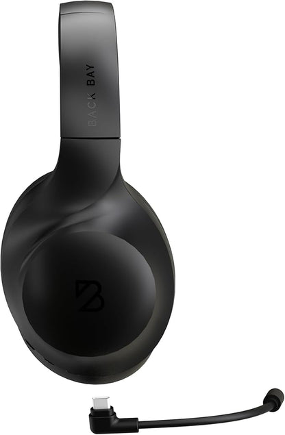 Back Bay Audio ClearCall 70 - Bluetooth Headphones with Microphone + Removable Boom Mic - Work Head Phones Wireless Bluetooth, Over Ear Headphones for Work from Home, Headset for Laptop