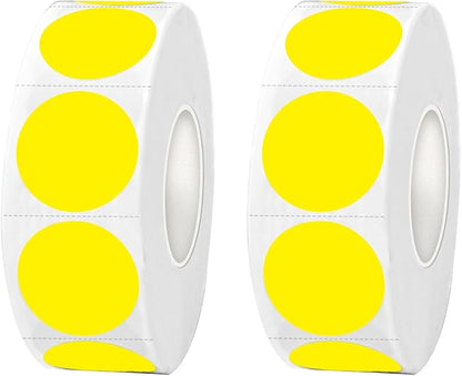Dot Stickers,Pack of 2400 Round Color Coding Circle Dots Stickers Labels (3/4",Yellow)