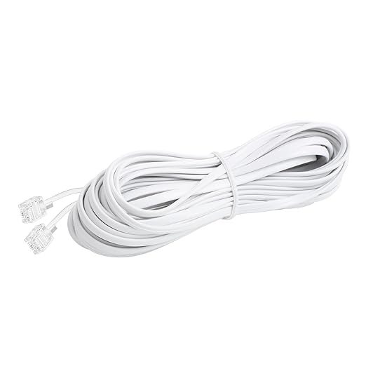 Phone Cord for Landline, 1 Pack 26 Feet(8M) RJ11 6P4C Phone Extension Cord, White Telephone Line Cord, RJ11 Extension Cable for Office or Home