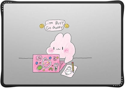 CASETiFY Impact MacBook Air 15" (2023/2024) Case [Enhanced Protective Corner Design/Ventilation Cutouts/Anti-Slip Grip] - I'm Busy - Clear Black