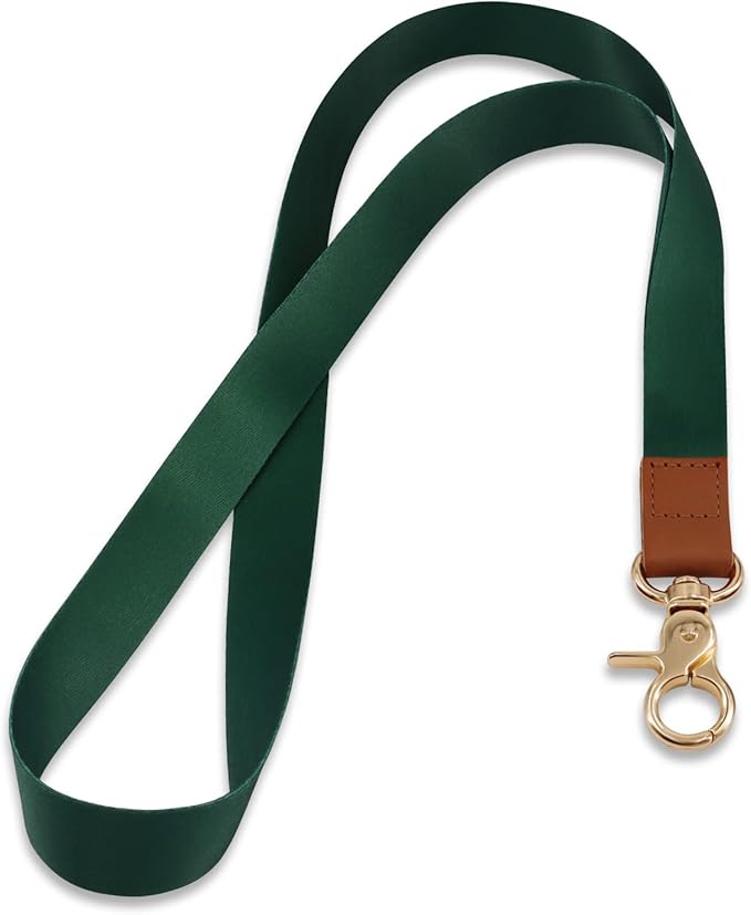 Lanyard, Long Neck Lanyard Key Lanyard, Id Badge Lanyard for Women and Men, Cute Cool Lanyard Strap for Car Keys, Card Holder, Whistle, Keychain, Wallet(Dark Gren)