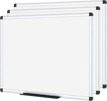 VIZ-PRO Dry Erase Board/Whiteboard, Non-Magnetic, Pack of 3, 24 X 18 Inches, Wall Mounted Board for School Office and Home