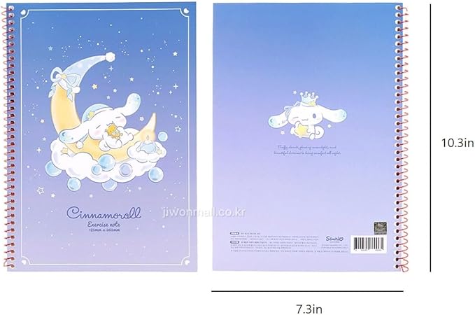 Cute Unruled Blank Spiral Notebook, About 60 Sheets, 7.3 x 10.3 Inches, About 60 Sheets (Blue)